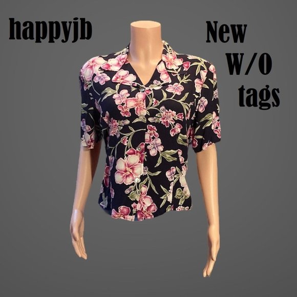 NWOT Vintage Jaclyn Smith Short Sleeve Blouse Top Size M - Picture 2 of 9